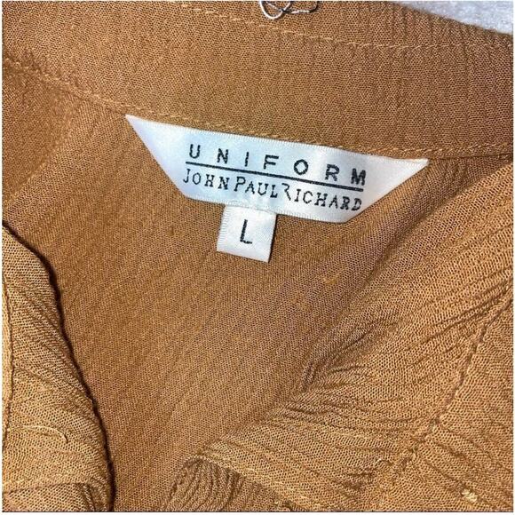 Uniform John Paul Richard dark mustard/tan sleeveless SZ LG - Picture 7 of 8